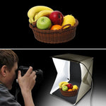 Portable Folding Lightbox Photography LED Light Room Photo Studio Light Tent Soft Box Backdrops for Digital DSLR Camera